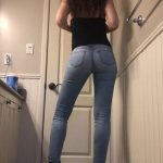 Light blue jeans tease and shit beautiful ass
